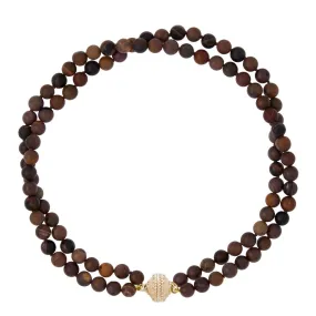 Victoire Matte Jasper 8mm Double Strand Necklace