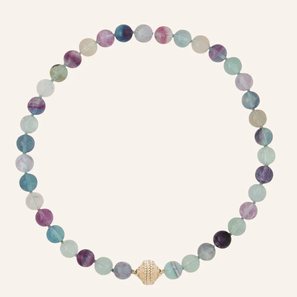 Victoire Multi-Colored Fluorite 10mm Necklace