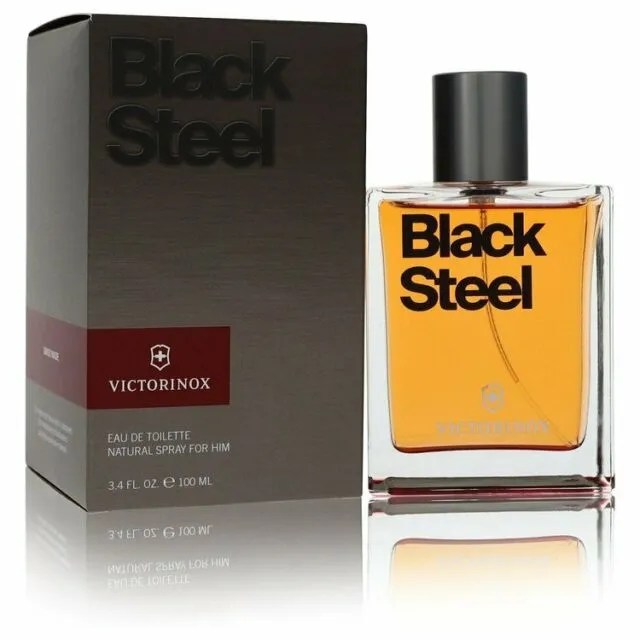 Victorinox Black Steel Eau De Toilette Spray For Men 3.4 oz