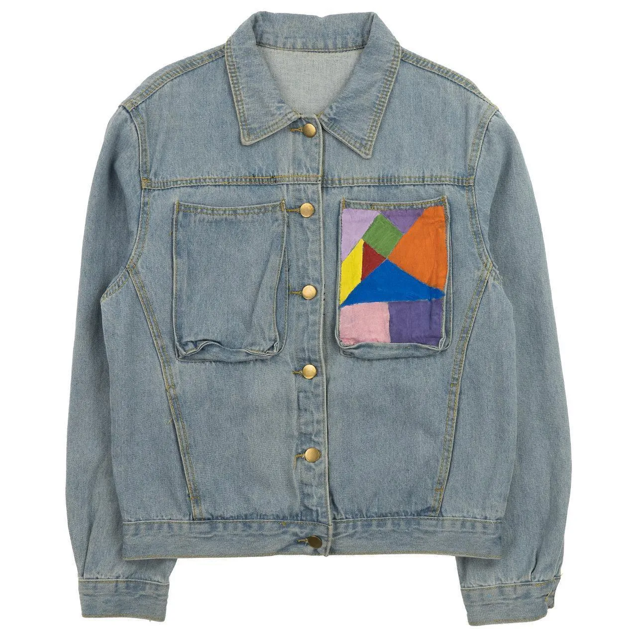 Vintage Picasso Denim Jacket Womens Size L