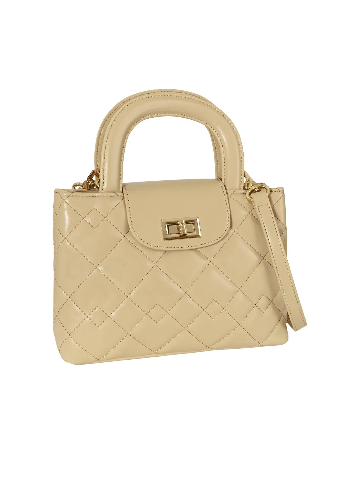 VOIR BIANCA Quilted Top Handle Bag