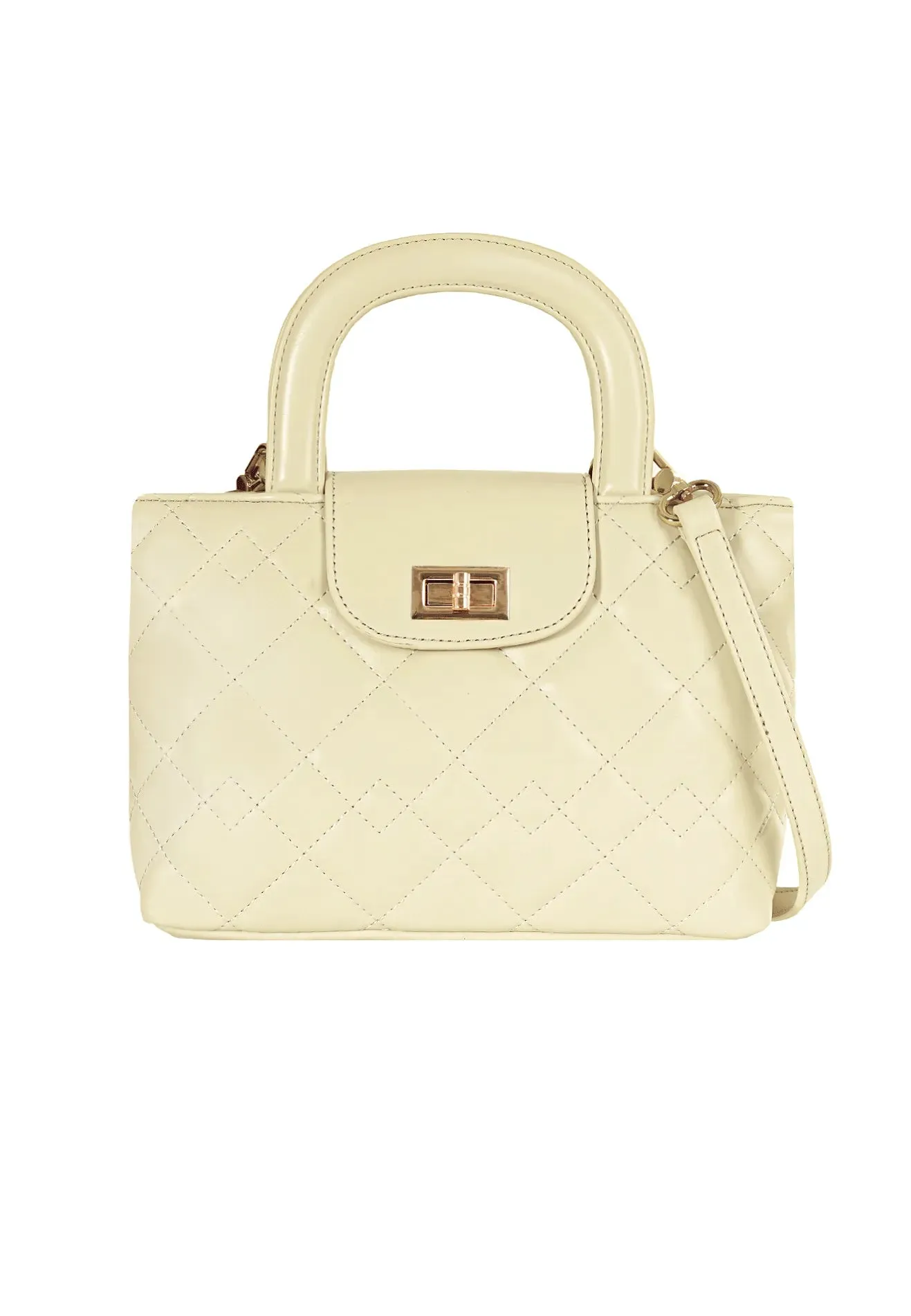 VOIR BIANCA Quilted Top Handle Bag