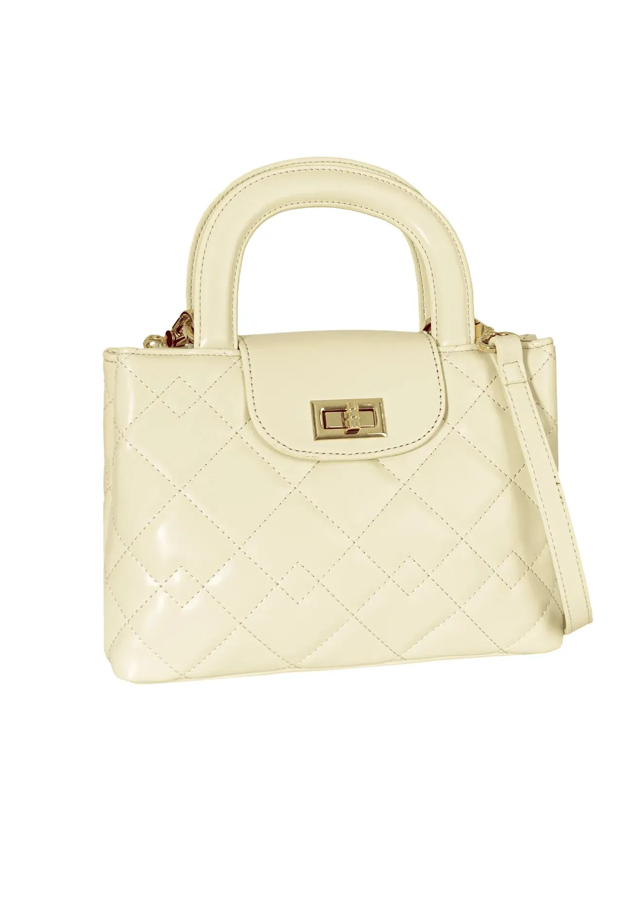 VOIR BIANCA Quilted Top Handle Bag