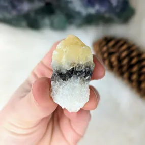 White, Honey and Black Calcite from Mexico ~ Small and Mighty Specimen