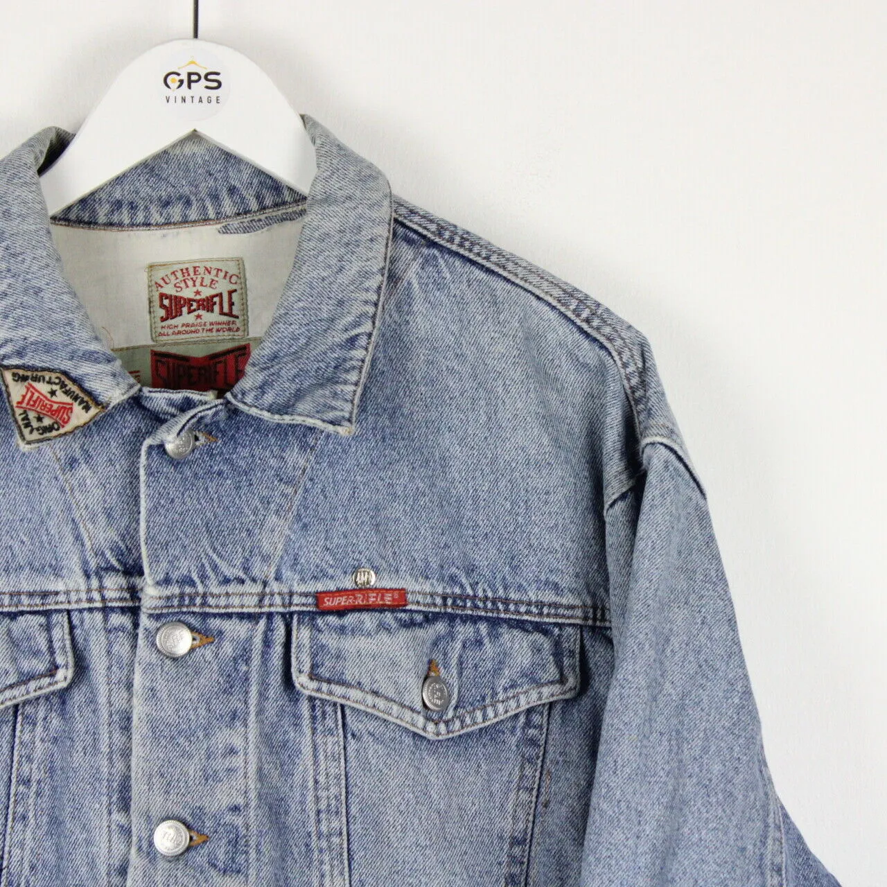 Womens 90s Denim Jacket Light Blue | Medium