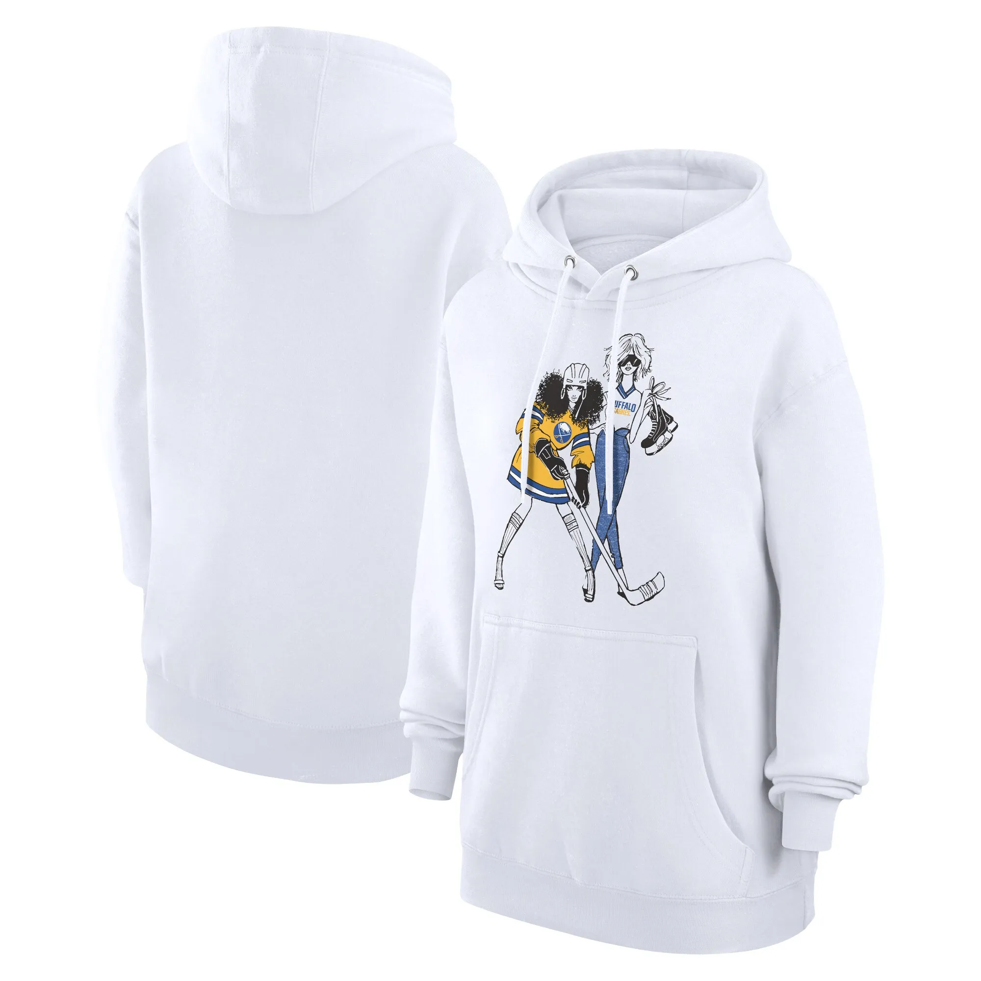 Women's Buffalo Sabres  G-III 4Her by Carl Banks White Hockey Girls Fleece Pullover Hoodie