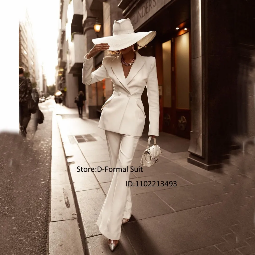 Women's Suit Two-piece Fashion High Street Dress Slim Double-breasted Custom Short Sets Chic and Elegant Woman Set Pant Pieces