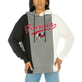 Women's Gameday Couture  Black/White Georgia Bulldogs Go All In Tri-Color Pullover Hoodie