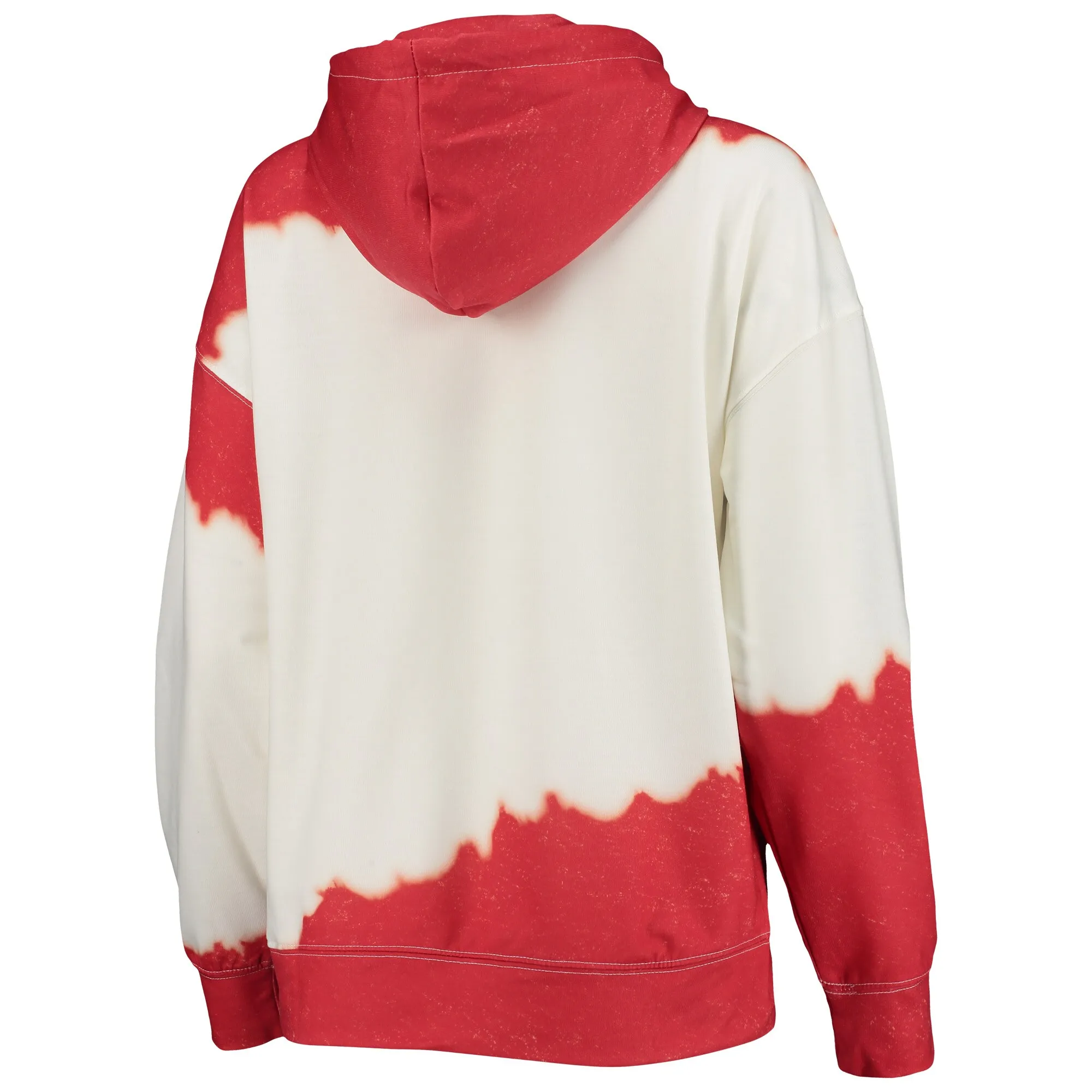 Women's Gameday Couture White/Red Georgia Bulldogs For the Fun Double Dip-Dyed Pullover Hoodie