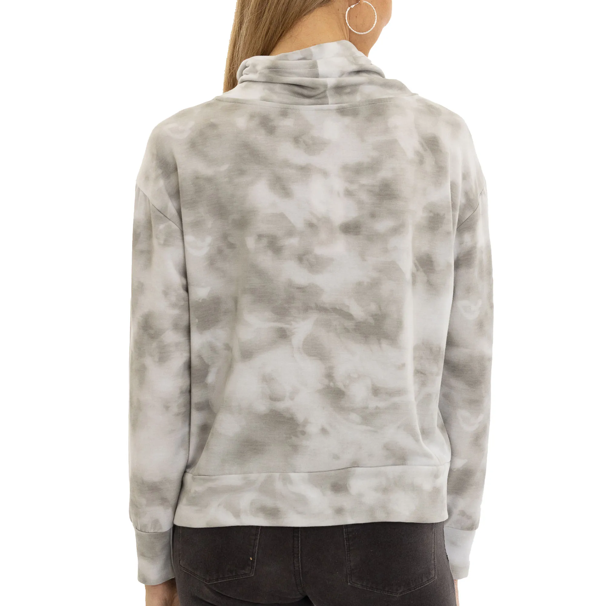 Women's  Gray Georgia Bulldogs Maddie Tie-Dye Tri-Blend Pullover Hoodie