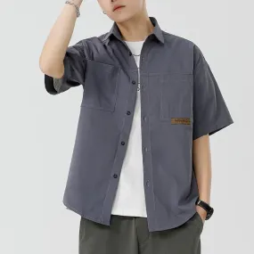 Xituodai Japanese Men's Short-sleeved Shirt Loose Safari Shirt Men's Casual